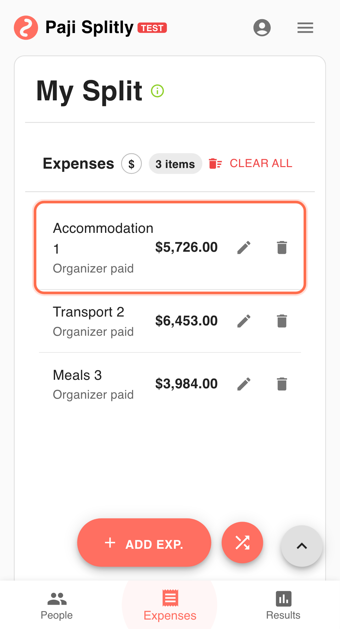 Feature screenshot: settlement and collaboration workflow in Paji Splitly