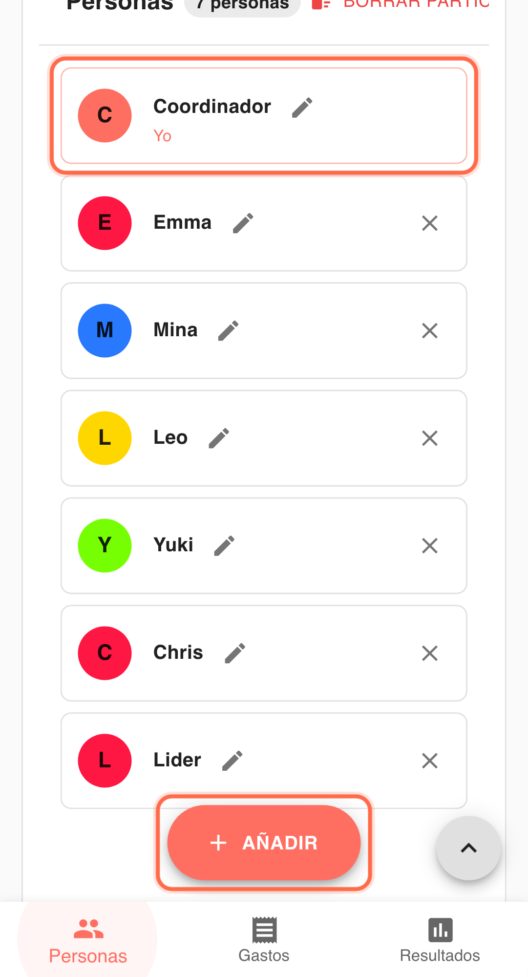 Feature screenshot: complementary scenario detail in Paji Splitly