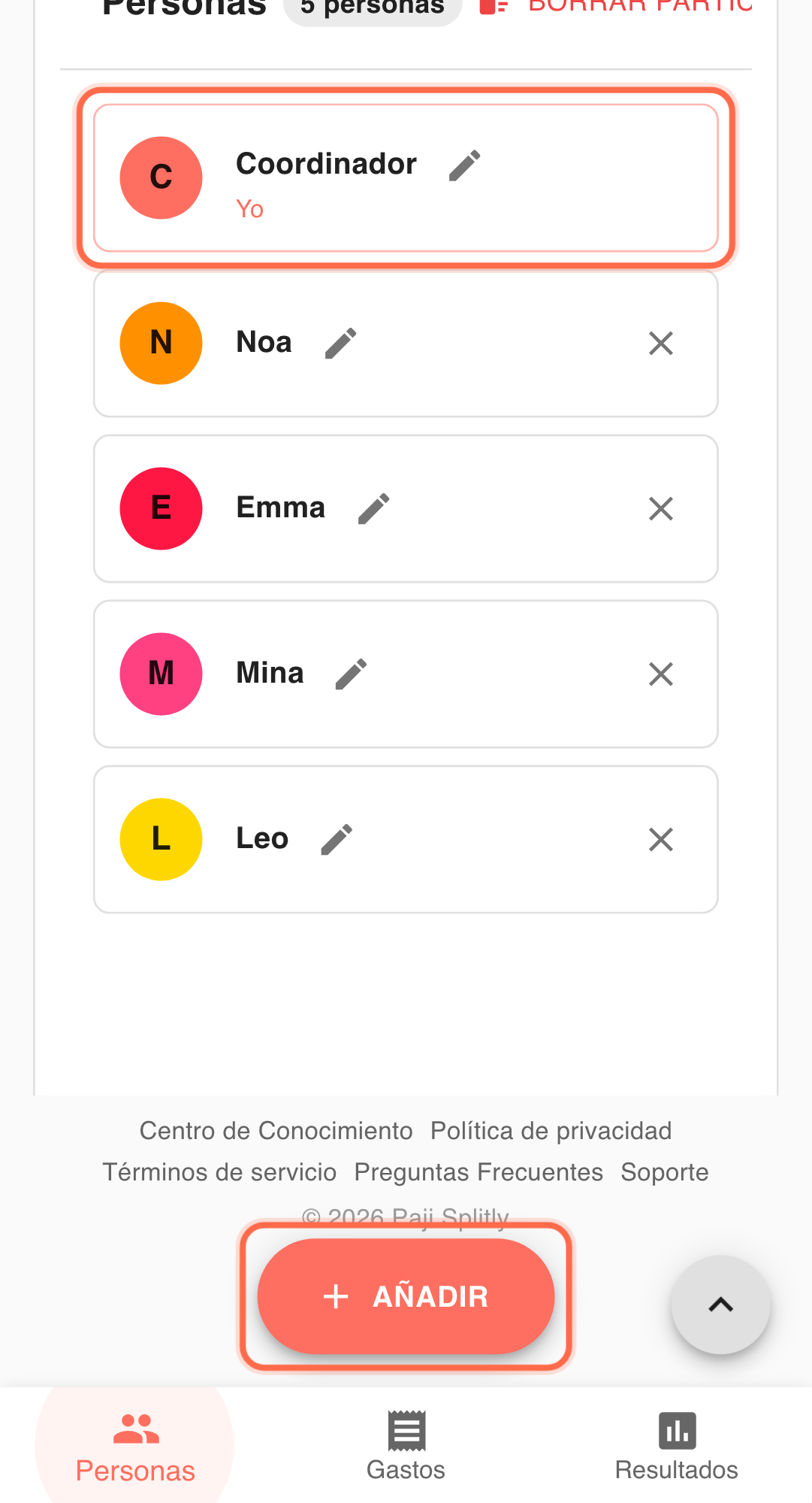 Feature screenshot: settlement sharing detail in Paji Splitly
