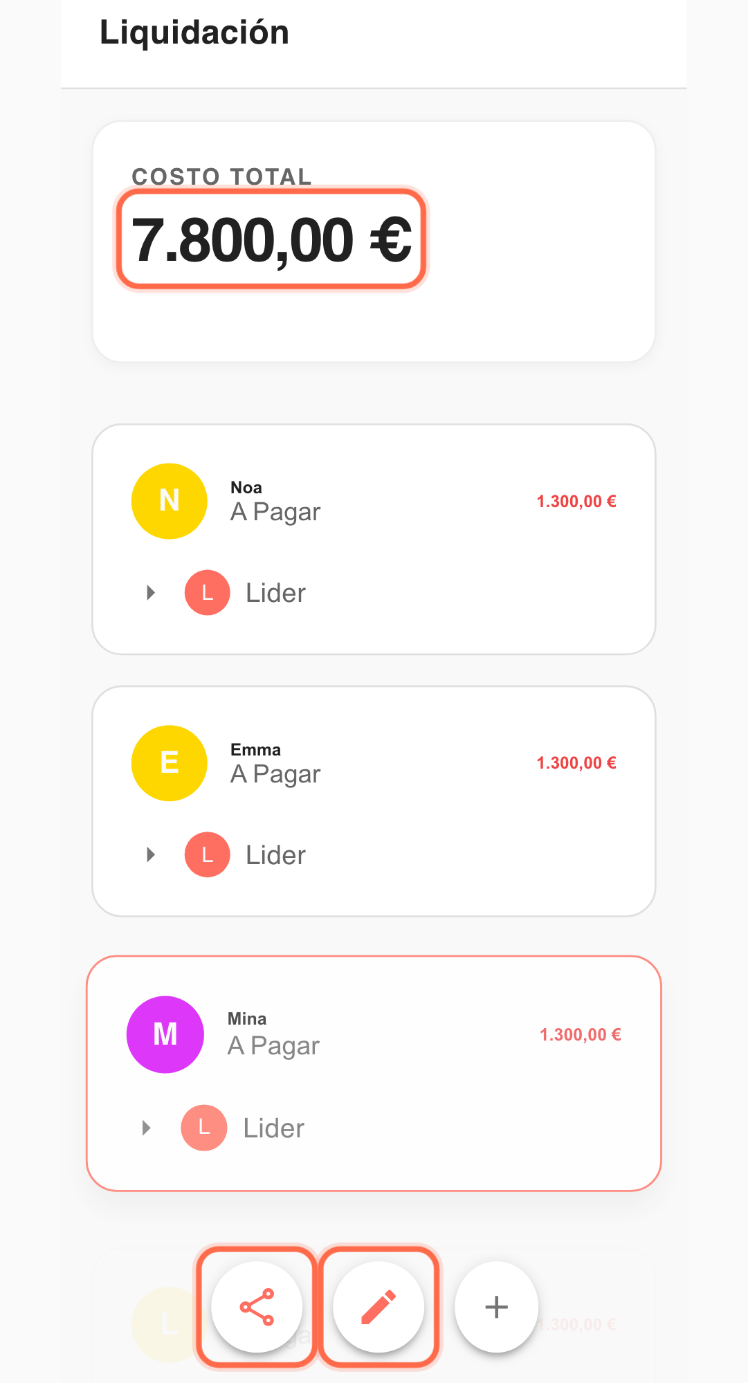 Captura de funcionalidad: flujo real en Paji Splitly