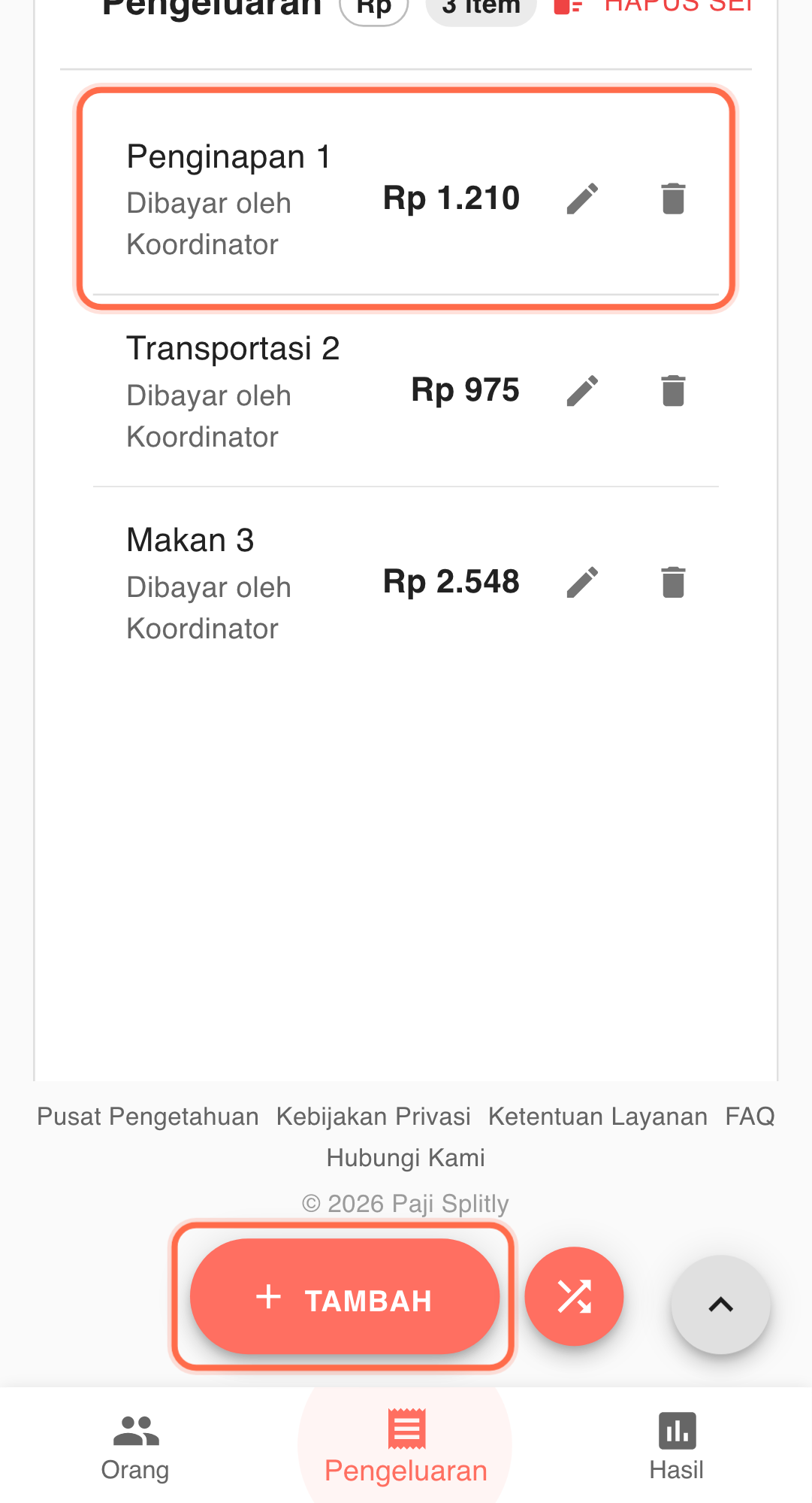 Feature screenshot: key workflow detail in Paji Splitly