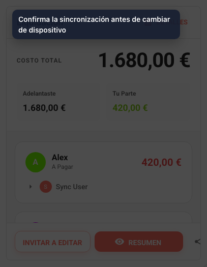 Confirma sincronización estable antes de cambiar de dispositivo